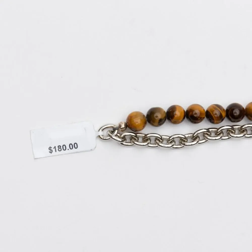THE MONOTYPE - The Duncan Tiger s Eye Beaded Bracelet brown/silver